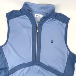 Greg Norman ML75 Womens Large Play Dry Blue Sleeveless Quarter Zip Golf Dress